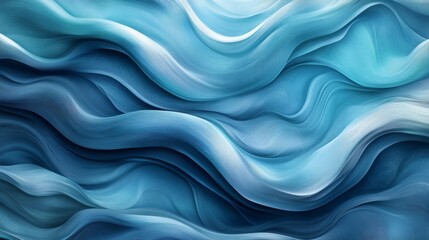 Obraz premium Abstract Blue Swirling Waves of Fabric Texture