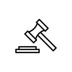 Gavel icon vector. judge gavel sign and symbol. law icon. auction hammer