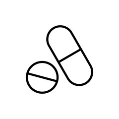 Pills icon vector. capsule icon. Drug sign and symbol