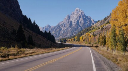 Fototapeta premium Autumn Mountain Road