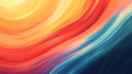 Fototapeta premium Warm vibrant hues swirl gently creating an abstract sunset. AI Generated