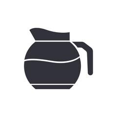 Coffee jug solid icons, minimalist vector illustration ,simple transparent graphic element .Isolated on white background