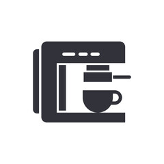 Fototapeta premium Coffee machine solid icons, minimalist vector illustration ,simple transparent graphic element .Isolated on white background