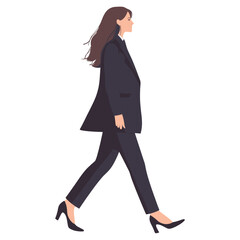 Business women wearing suite walking woman illustration vector