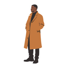 Obraz premium A man wearing coat illustration overcoat clothing vector