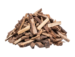 A Closeup View of a Pile of Brown and Light Brown Firewood Pieces, Ideal for Campfires and Stoves