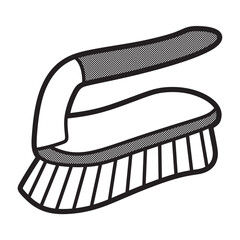 hand brush image with simple handle, simple vector