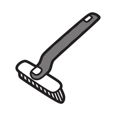hand brush image with long handle, simple vector
