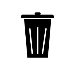 wastebasket silhouette icon design template