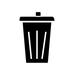 wastebasket silhouette icon design template