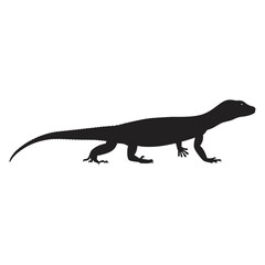 Fototapeta premium Lizard walking lizard illustration silhouette vector