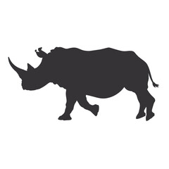 Rhino jumping walking silhouette rhino illustration vector