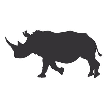 recommend clip art: Rhino jumping walking silhouette rhino illustration vector