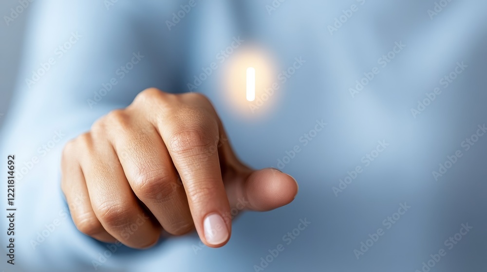 Aufkleber captivating closeup, person points directly at viewer, creating powerful connection and engagement