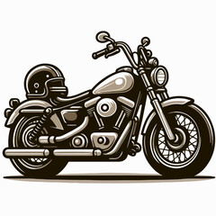 harley motorbike cartoon vector illustration