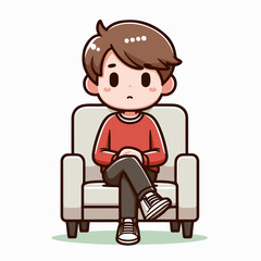 cartoon vector illustration of someone sitting on a chair