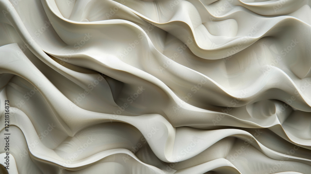 Poster textured waves of soft, flowing material create elegant and modern design. subtle tones and intricat