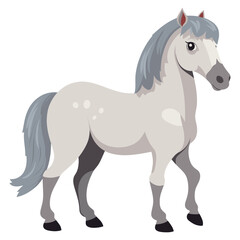 Obraz premium Grey horse illustration animal art vector