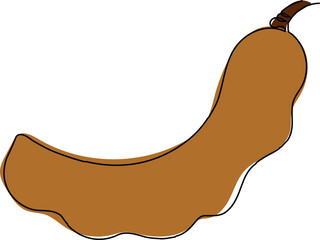 Tamarind in continuous line style on a white background.