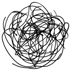 Abstract chaotic black lines art vector