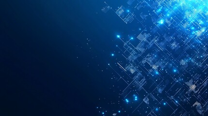 Fototapeta premium Abstract Digital Network Background Glowing Lines and Nodes Technology Concept