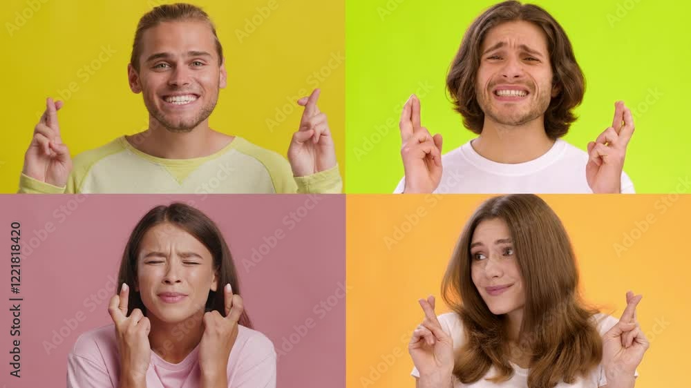 Poster a diverse group of individuals showcases a range of emotions through gestures, expressing hope and e
