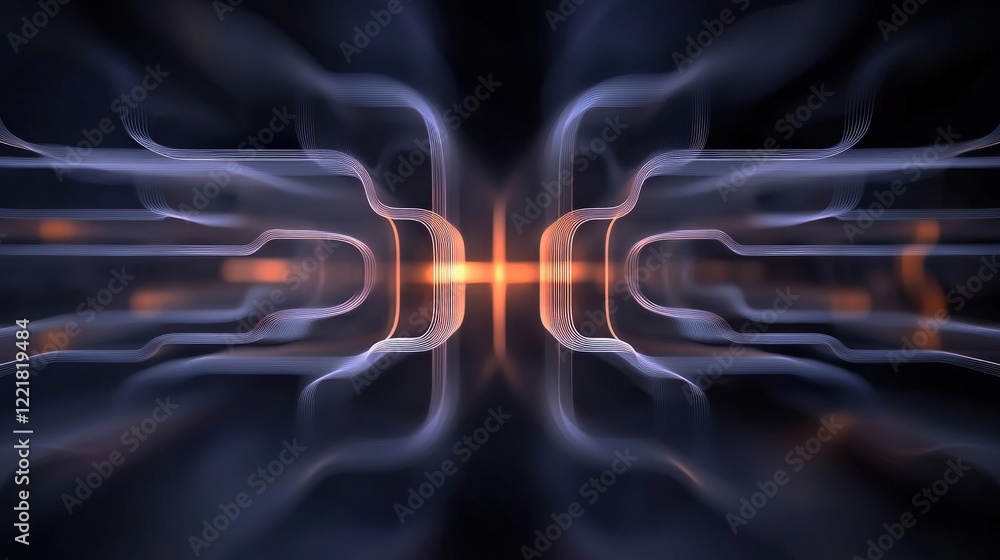 Aufkleber abstract digital background with flowing light lines and vibrant colors, ideal for technology, innov