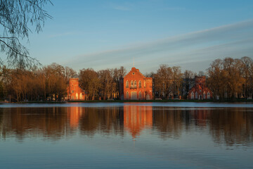 Architectural ensemble of the Admiralty on the shore of the Big Pond in the Catherine Park of...