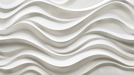 Obraz premium Textured white wall with flowing wave patterns creating modern aesthetic. design adds depth and interest to interior spaces, perfect for contemporary decor