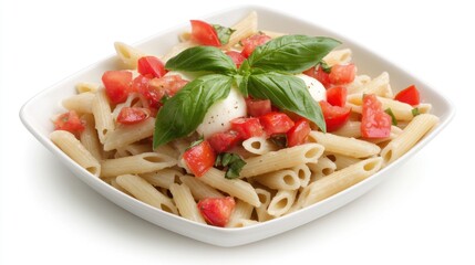Penne Pasta Salad with Tomatoes and Mozzarella