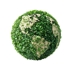 Green Earth Globe Made of Leaves and Natural Elements