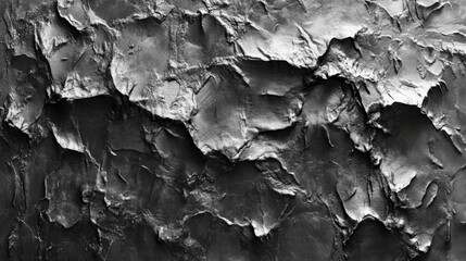 Abstract Texture of Dark Gray and Silver Crumpled Surface