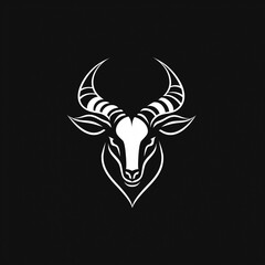 taurus zodiac symbol in white simple lines vector 