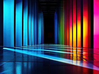 Vibrant Multicolored Light Art Installation, the AI Image Generator,