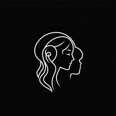 gemini zodiac symbol in white simple lines vector 