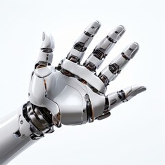 the AI Image Generator, Futuristic Robotic Hand with Metallic Components