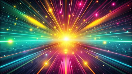 Obraz premium Abstract Vibrant Light Burst Radiating Energy and Dynamic Speed Lines