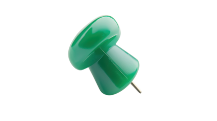 Green pin on transparent background