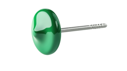 Green pin on transparent background