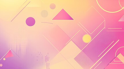 Pink, yellow abstract geometric shapes background, modern design, website banner