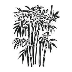 Obraz premium Bamboo tree drawing white art vector