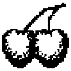 Fototapeta premium Cherry pixel black white vector