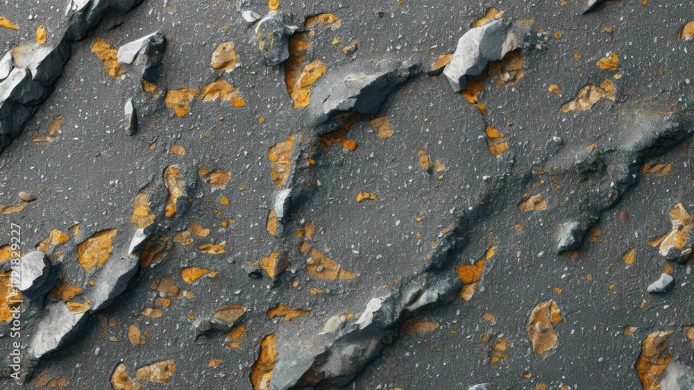 Poster rugged rock surface showcasing gray and orange textures with natural patterns and geological feature