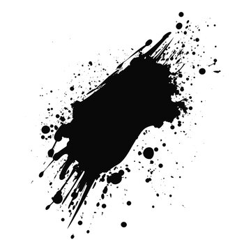Dot ink spash silhouette black abstract splatter vector