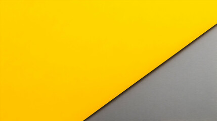Fototapeta premium Yellow and gray paper diagonal split