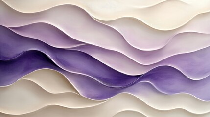 Fototapeta premium Abstract Wave Pattern in Shades of Purple and Cream