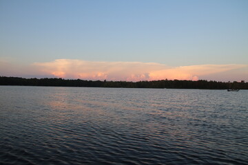 Sunsetting on a lake in northern Minnesota