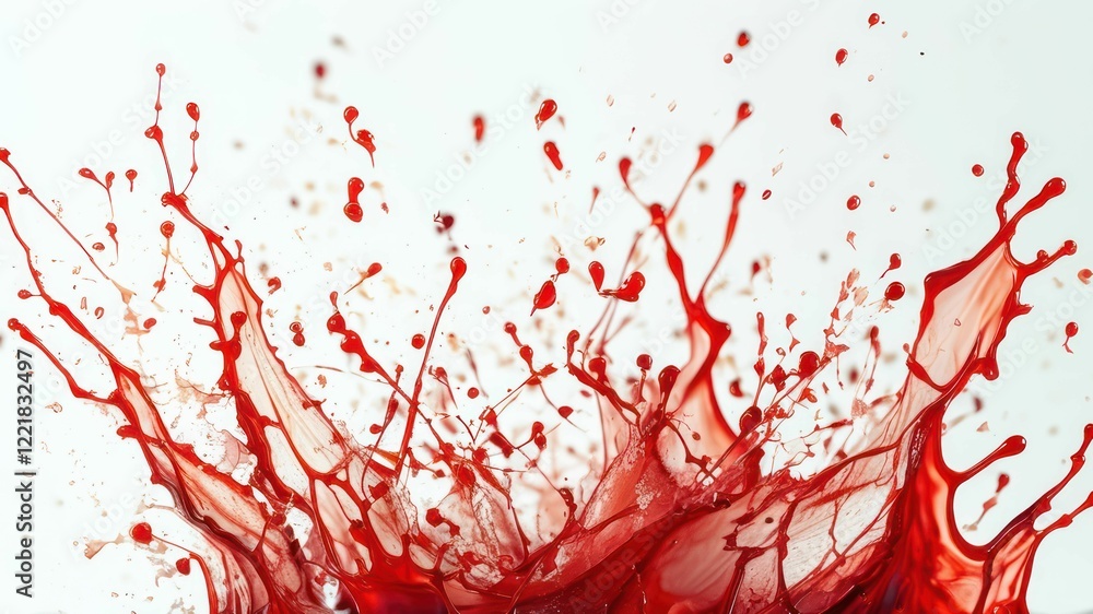 Poster vivid red liquid splash creates dynamic patterns, embodying energy and artistic expression perfect f