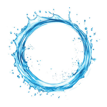 Water circle splash blue circular dessert vector