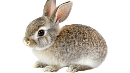Obraz premium Cute Bunny Portrait: A close-up shot of a charming bunny with soft, grey fur and big brown eyes, capturing its innocent and adorable nature. The image is perfect for pet-related projects.
